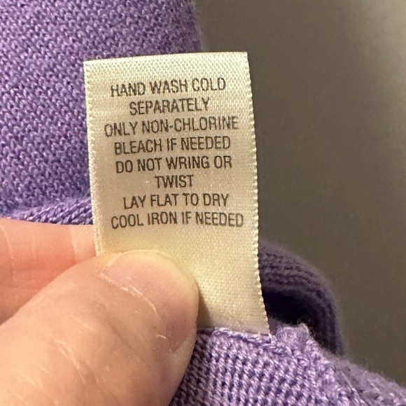 Nirvana purple cardigan up cycle ruffles knit handmade women large - Picture 5 of 9